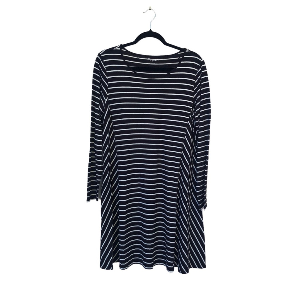 Stylus XL Long Sleeve Black Striped Dress size XL - Picture 13 of 13